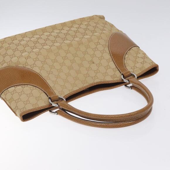 GUCCI GG Canvas Tote Bag Beige Silver - Picture 6 of 16